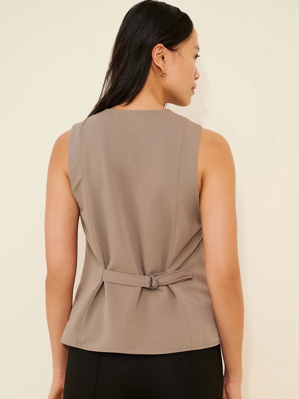 Free People Celia Tie Front Suit Vest | Greyed Olive | Small - Picture 3 of 8